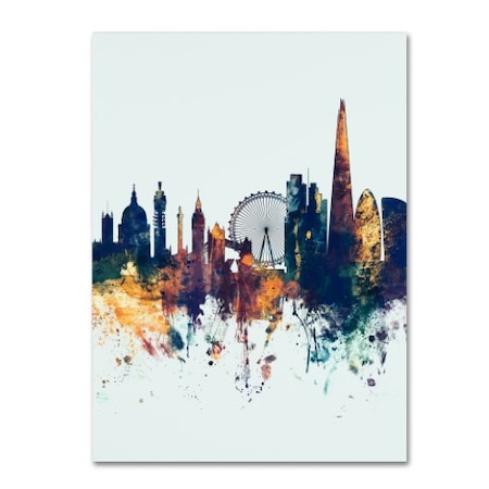 Michael Tompsett 'London Skyline Tall Blue' Canvas Art,18x24